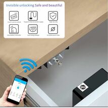 【開封のみ】ELPC ★ブルートゥース引き出しロック、ロック用の安全なロックのための目に見えないダークロックバッテリー　_画像3