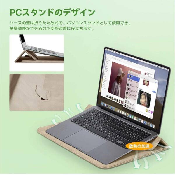 【開封のみ】TOWOOZ ★Macbook Pro 13インチ ケース Macbook Air m2 ケース 薄型 便利のマグネット式開閉 ノートパソコン ケース Macbook 