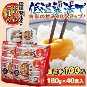 パックご飯 180g 40食 ご飯パック アイリス 低温製法米 CM パックごはん 大盛り レトルトご飯 安い ごはんパック 非常食 保存食 ア YDB223の画像1