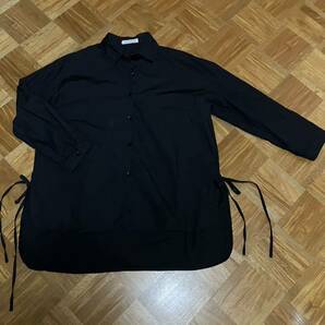 UME MANSION サイドリボン デザインシャツ 黒 ブラック 長袖シャツ サイズフリーの画像3