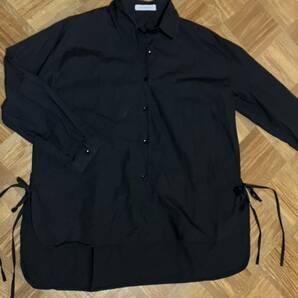 UME MANSION サイドリボン デザインシャツ 黒 ブラック 長袖シャツ サイズフリーの画像6