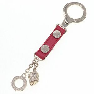 BVLGARY кольцо для ключей 227381 красный кожа б/у брелок для ключа сумка очарование ключ ключ Logo женский женщина 