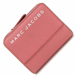 Mark Jacobs Bi -Fold Brand Brand Brand Mini Compact Wallet M0015163 Используется розовая кожа