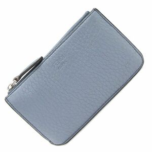  Fendi coin case pi- Cub - selection rear 8AP161 blue gray leather used change purse . card inserting card holder 