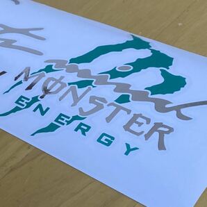 送料込みMONSTER ENERGY モンスター・エナジー シルバーメッキ新品ステッカー 銀メッキRX8 RX7 R33 R34 R35 GTR S14 S15 STI WRX Z34の画像2