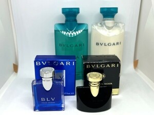 【未使用 保管品】BVLGARI ブルガリ 香水他 4点おまとめ ジャスミンノワール 5ml/ブルー 5ml/シャンプー・シェーブバーム共に75ml