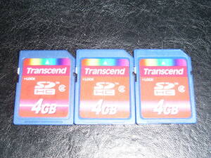  operation guarantee!Transcend SDHC card 4GB Class ② 3 pieces set 