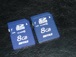 動作保証！BUFFALO SDHCカード 8GB クラス④ 2枚セット