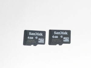 動作保証！送料無料！SanDisk microSDHC 4GB クラス④ 2枚セット