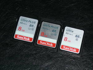 動作保証！SanDisk Ultra PLUS SDHC 8GB クラス⑩ 3枚セット ①