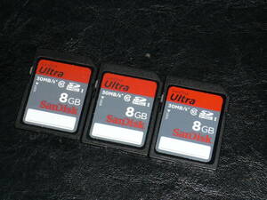 動作保証！SanDisk Ultra SDHC 8GB クラス⑩ 3枚セット　②