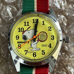 スヌーピー腕時計 テニスラケット柄 Q&Q ヴィンテージ 希少品