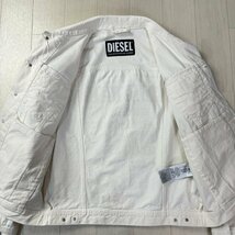 美品/L-XL相当★ディーゼル/DIESEL ペイント総柄 デカロゴ バックプリント ホワイトデニム ジャケット Gジャン 春アウター メンズ 白_画像7