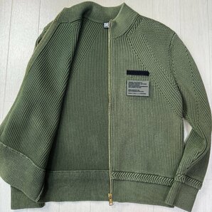 美品/2XL-3XL相当★ディーゼル/DIESEL 胸ロゴワッペン ケーブル編み コットン ドライバーズニット ジップジャケット ブルゾン 春 メンズの画像1