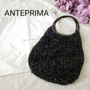 ANTEPRIMA flower attaching wire bag storage bag attaching black 