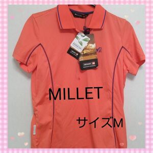 【送料無料】【未使用品】MILLETミレー 半袖シャツ メンズ　レディース　サイズM　オレンジ