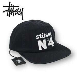 [ not yet sale in Japan ]STUSSY No.4 LOW PRO CAP cap black number 4 Stussy 