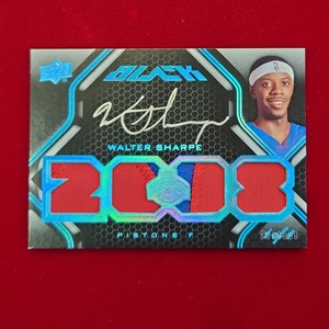 ◆【1of1 card】 Walter Sharpe NBA 2008-09 UD Black card#67 Rookie Photo Shoot Memorabilia & Autograph　◇検索：直筆サイン
