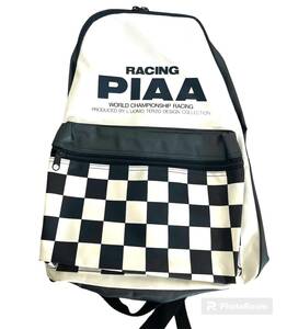 未使用☆美品　PIAA RACING ピア　レーシング　リュックバッグ　白黒チェック　肩掛けバック/3131