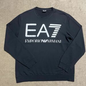 エンポリオアルマーニ ■ 前後EA7ロゴ！スウェット薄手トレーナー　XLサイズ　EMPORIO ARMANI ロンT 長袖Tシャツ