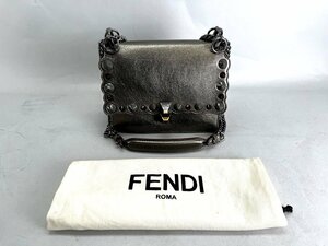 FENDI フェンディー ミニキャナイ KAN I スタッズ チェーン ショルダーバッグ[03-3517