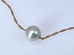 K18 アコヤ真珠 ネックレス 約7mm 1.2ｇ[03-3572