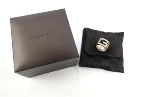 ☆同梱不可【S送900円】　840　GUCCI　グッチ　ブランテッド　Gリング　SV925　シルバーリング　指輪　アクセサリー　実寸9号　箱付き