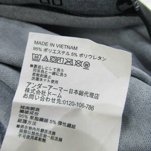 【送900円】 8586 UNDER ARMOUR アンダーアーマー メンズ 半袖ポロシャツ 総柄 グレー系 MD/M/M ストレッチありの画像4