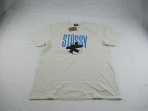 【送900円】　8758　未着用品　Stussy　ステューシー　メンズ　半袖Tシャツ　カットソー　白　M　プリント　ロゴ入り　コットン100%