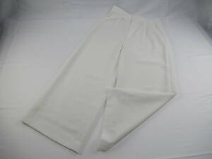 [ sending 900 jpy ] 14 UNTITLED Untitled lady's wide strut pants white 2 zipper fly polyester 100% made in Japan 