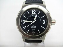 ★同梱不可【S送900円】　716　ORIS　オリス　ビッグクラウン　7500　メンズ　SS　自動巻き　裏スケ　ラバー　箱付き　動作品_画像1