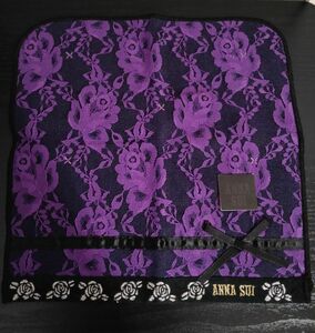 ANNA SUI アナスイ タオルハンカチ タオル ハンカチ パープル 紫 レース