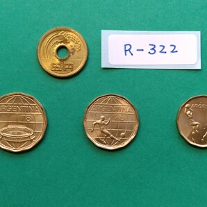 外国コイン アルゼンチン  (Rー３２２) サッカー  ワールドカップ記念硬貨 100ペソ硬貨 50ペソ硬貨 20ペソ硬貨 おまとめ ３枚の画像6