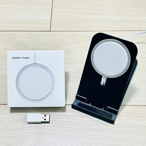 Magsafe マグセーフ充電器 iphone用 ワイヤレス充電+マグセーフスタンド＋USB変換アダプタ