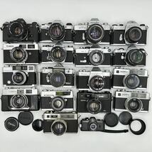 1円　ジャンク フィルムカメラ18台 まとめて Canon OLYMPUS YASHICA PENTAX minolta PETRI KONICA ほか 動作未確認 現状品 部品取り_画像1