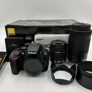 動作品 美品 Nikon ニコン D5600 18-55 VR + 70-300 VR Kit ダブルズームキット デジタル一眼レフカメラ 箱 使用説明書 充電器あり 中古品