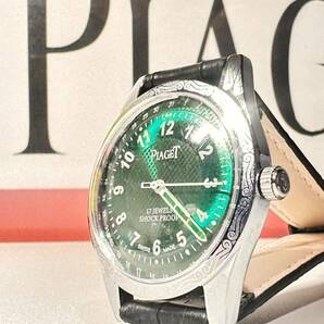 ヴィンテージ ピアジェ 緑文字盤 手巻き ユニセックス腕時計 ショックプルーフムーブメント 17jewels スイス製 seller refurbished 再生品の画像3