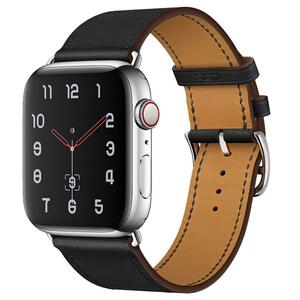 apple watch バンド 42/44/45mmレザーバンド　ブラック