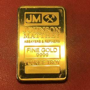 古銭　ゴールドバー イギリス JOHNSON 1オンス 大型金貨 記念硬貨 海外コイン 美品
