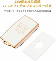 ルノー スマートキーケース キーカバー 4ボタンタイプ リモコンキーケース TPU素材 Clio / Espace 5 / Master Bus / 等 Gold White_画像3