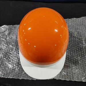 コルク 半キャップ オレンジ 塗装 Lサイズ 未使用 三つボタン ヘルメット