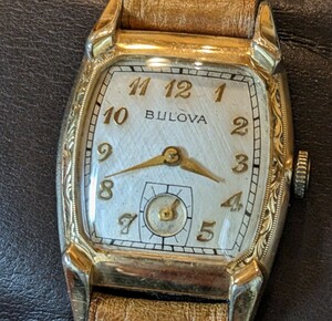 アンティーク1950〜60年代　BULOVA 手巻メンズ　10K金張り　不動・要整備