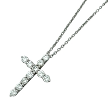 ティファニー TIFFANY＆CO スモールクロス ダイヤネックレス 60007429 Pt950 ダイヤモンド ジュエリー 中古_画像1