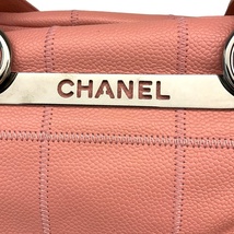 シャネル CHANEL チョコバーボストンバッグ ピンク　シルバー金具 キャビアスキン トートバッグ レディース 中古_画像2