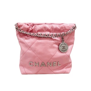 エルメス HERMES CHANEL22 ミニ バッグ AS3980 ピンク シルバー金具 カーフ ショルダーバッグ レディース 中古