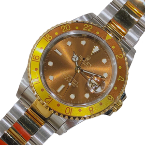 ロレックス ROLEX GMTマスター2 16713 茶金 K18ゴールド K18/SS 腕時計 メンズ 中古