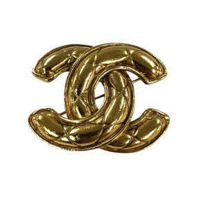  Chanel CHANEL здесь Mark брошь matelasse Gold metal аксессуары б/у 