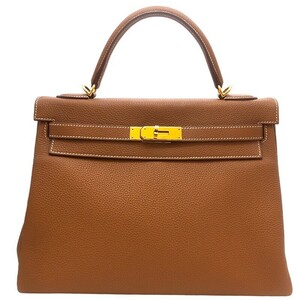 Hermes Hermes Kelly 32 Внутреннее шитье Y куриные золотые металлические фитинги Того сумочка, дамы, использованные