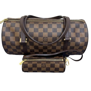 ルイ・ヴィトン LOUIS VUITTON パピヨン30 N41210 ブラウン ダミエ ハンドバッグ レディース 中古