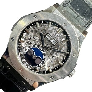  Hublot HUBLOT Classic * Fusion aero* Fusion moon phase titanium 517.NX.0170.LR titanium wristwatch men's used 